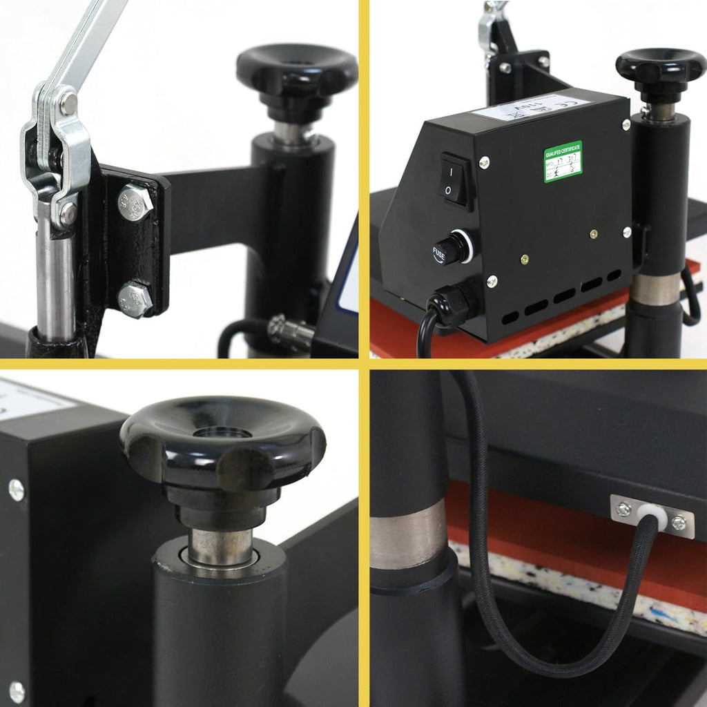 12" X 10" Black Heat Press Machine with 2 Teflon Sheet W759376