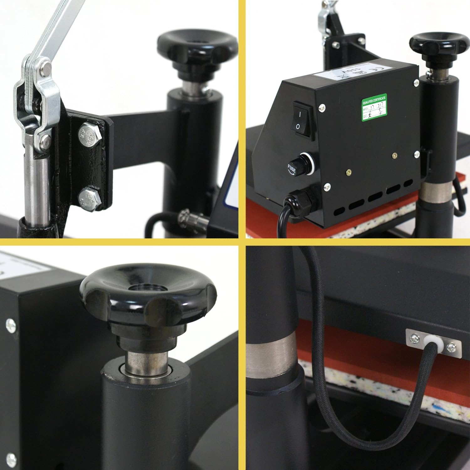 12" X 10" Black Heat Press Machine with 2 Teflon Sheet W759376