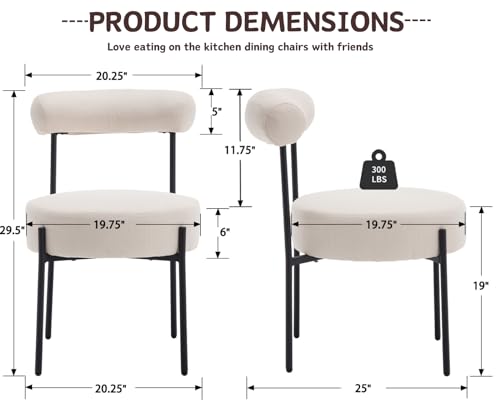 Beige Linen Fabric Dining Chairs Set of 2 R95021