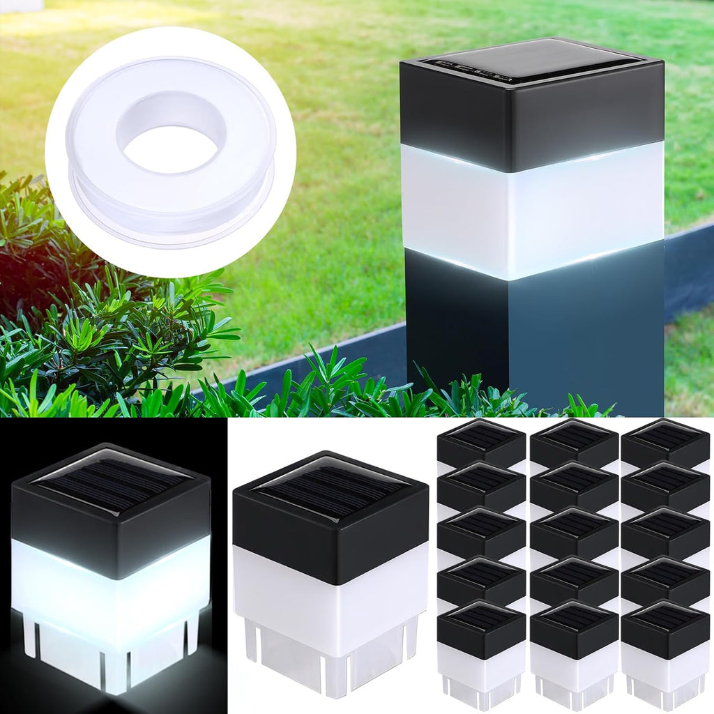 20 Pack Solar Fence Post Cap Lights 2 x 2 Inches White Light L898