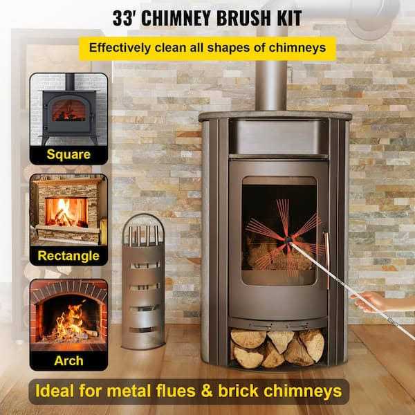 33 ft Chimney Brush Kit with 10 Nylon Rods and 2 Brush Head F234949