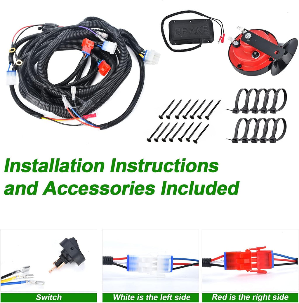 LED Headlight Tail Light Kit 12V with Turn Signal Wire Harness for Gas and Electric Golf Carts X33462