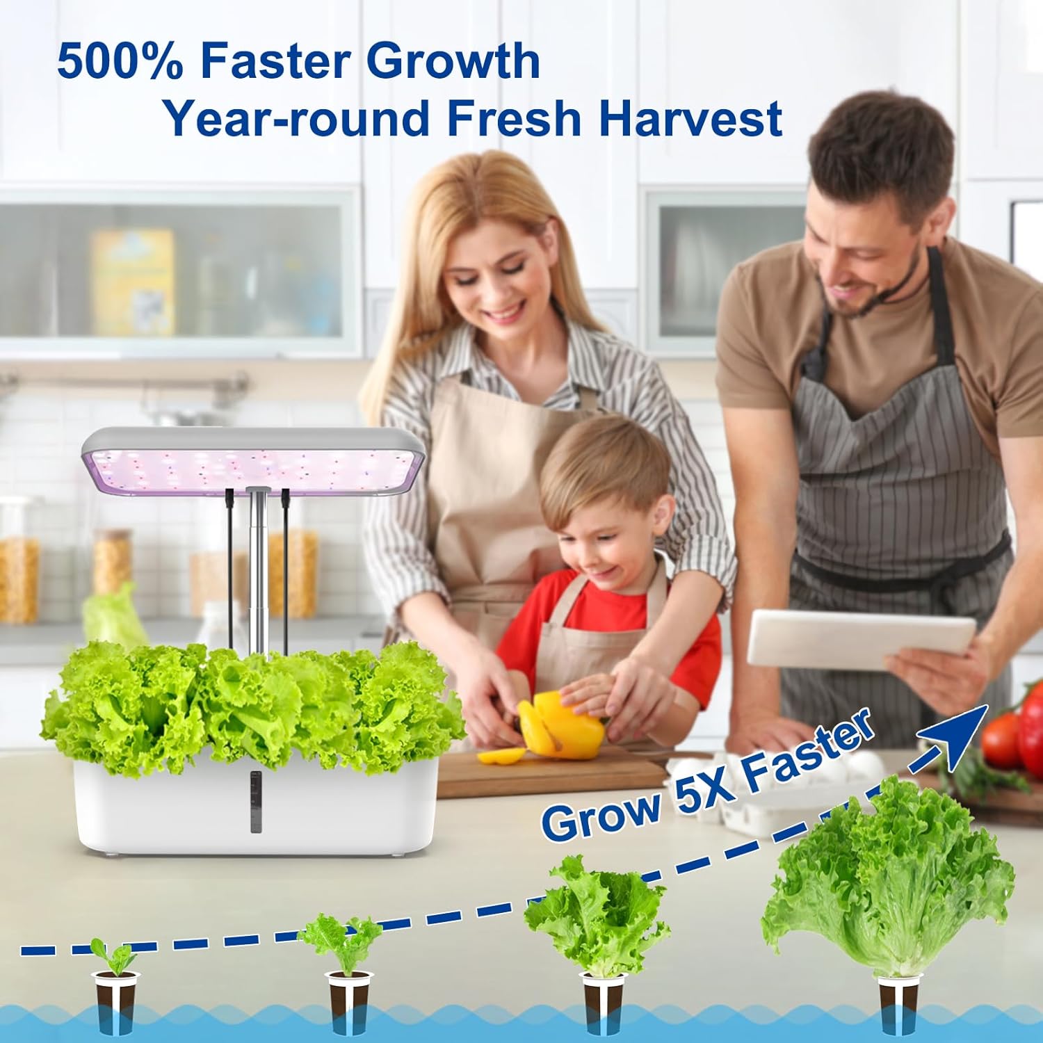 14 Pods Hydroponics Growing System with Grow Light V5474