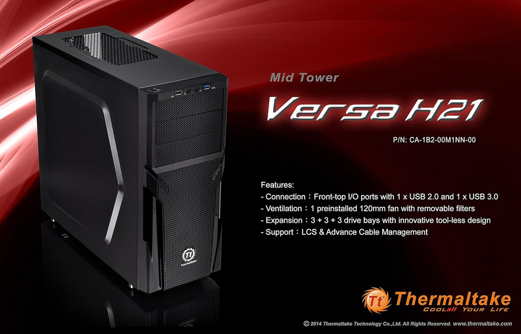 Black SPCC ATX Mid Tower Computer Chassis X208797