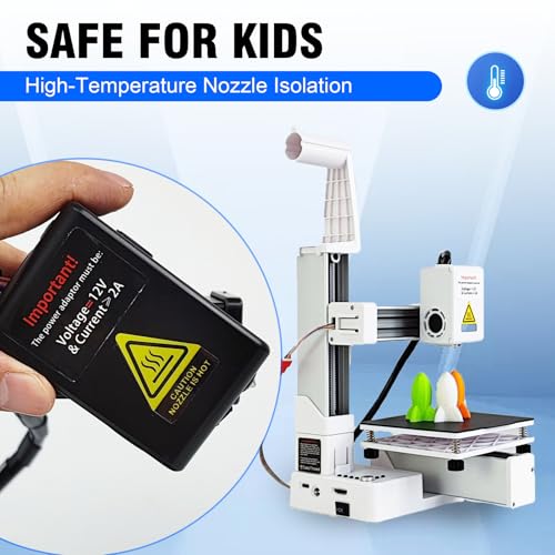Small Entry Level Portable FDM 3D Printer with Removable Build Plate, 100x100x100mm Build Volume (Black) A439
