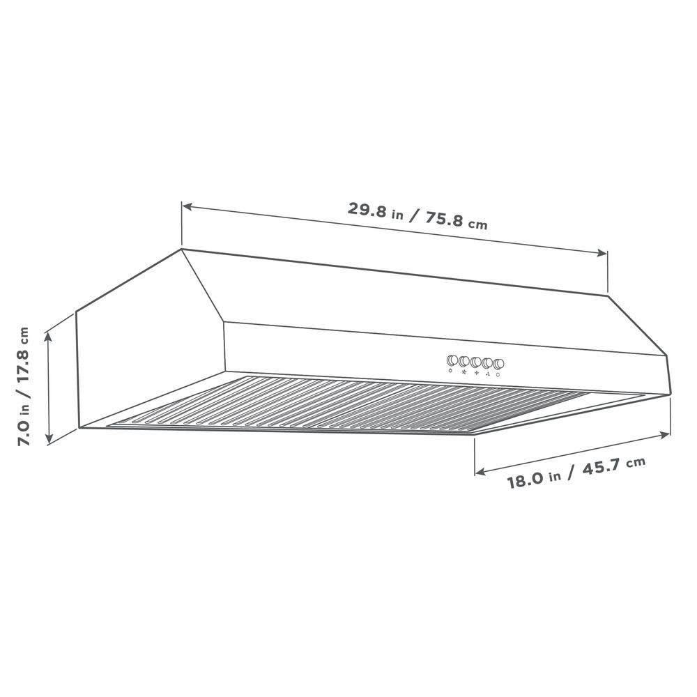 Black Stainless Steel Under The Cabinet Range Hood O185391