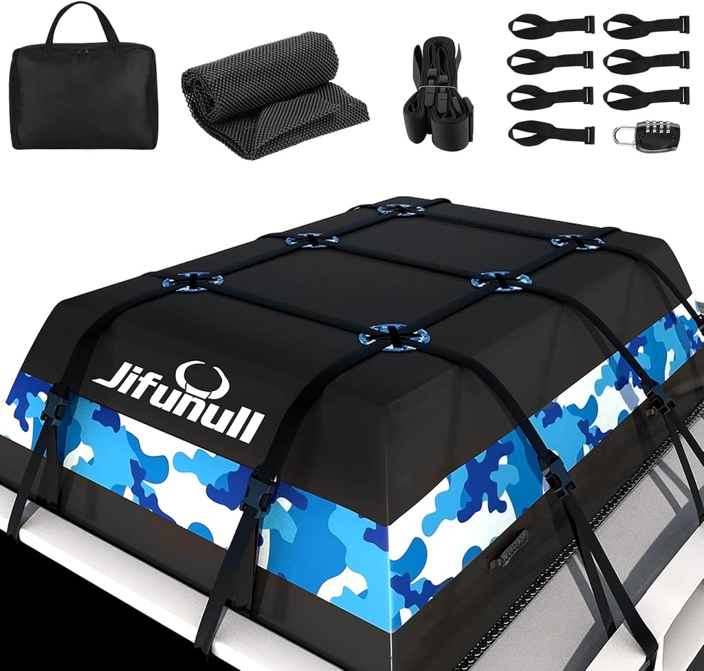 21 Cubic Feet Waterproof PVC Roof Rack Cargo Carrier with Anti-Slip Mat V645814