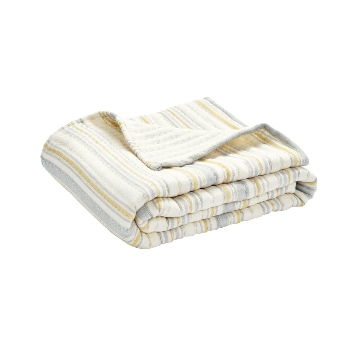 Solange Stripe Kantha Pick Stitch Yarn Dyed Cotton Woven Throw