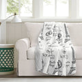 Paris Bonjour Reversible Cotton Throw