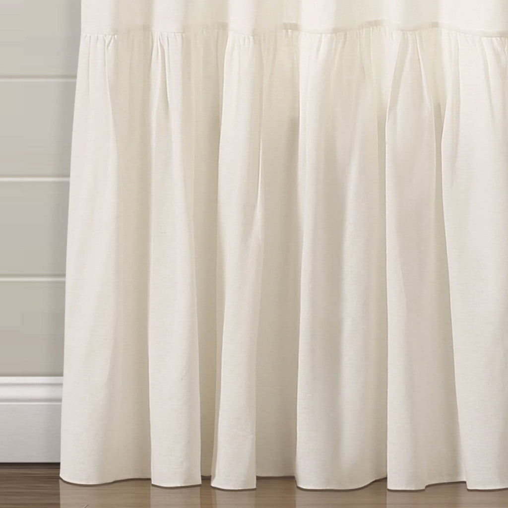 Farmhouse Faux Linen Tab Top Window Curtain Panel