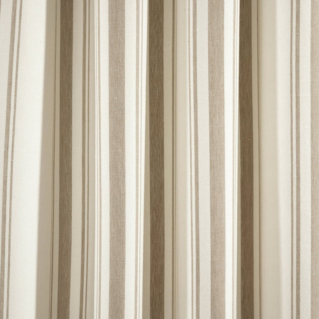 Farmhouse Stripe Yarn Dyed Recycled Cotton Blend Window Curtain Panel Set