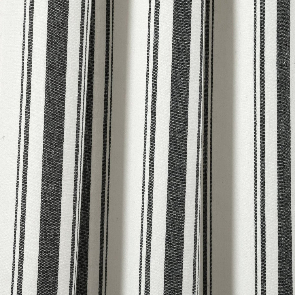 Farmhouse Stripe Yarn Dyed Recycled Cotton Blend Window Curtain Panel Set