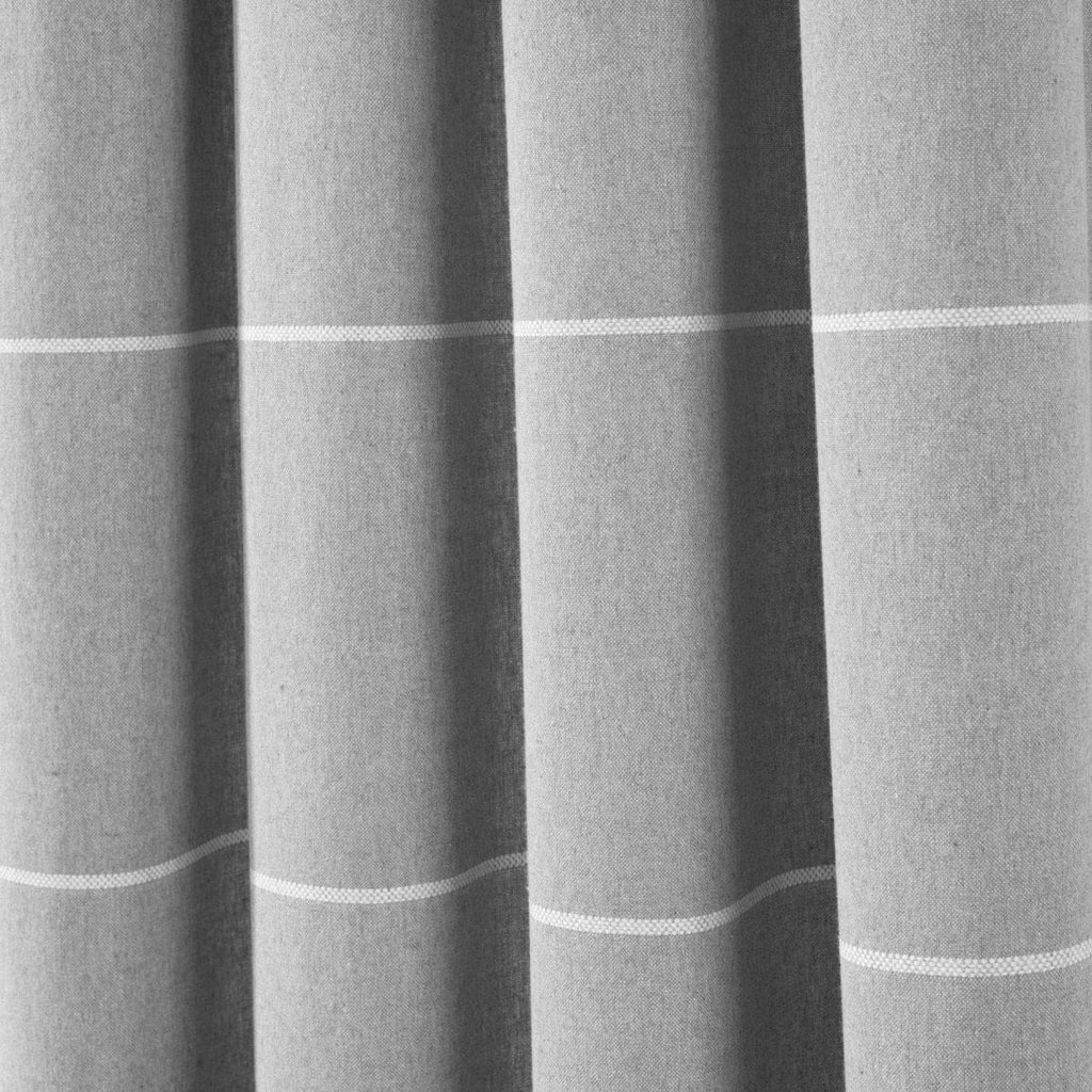 Farmhouse Boho Stripe Woven Tassel Yarn Dyed Recycled Cotton Blend Window Curtain Panel Set