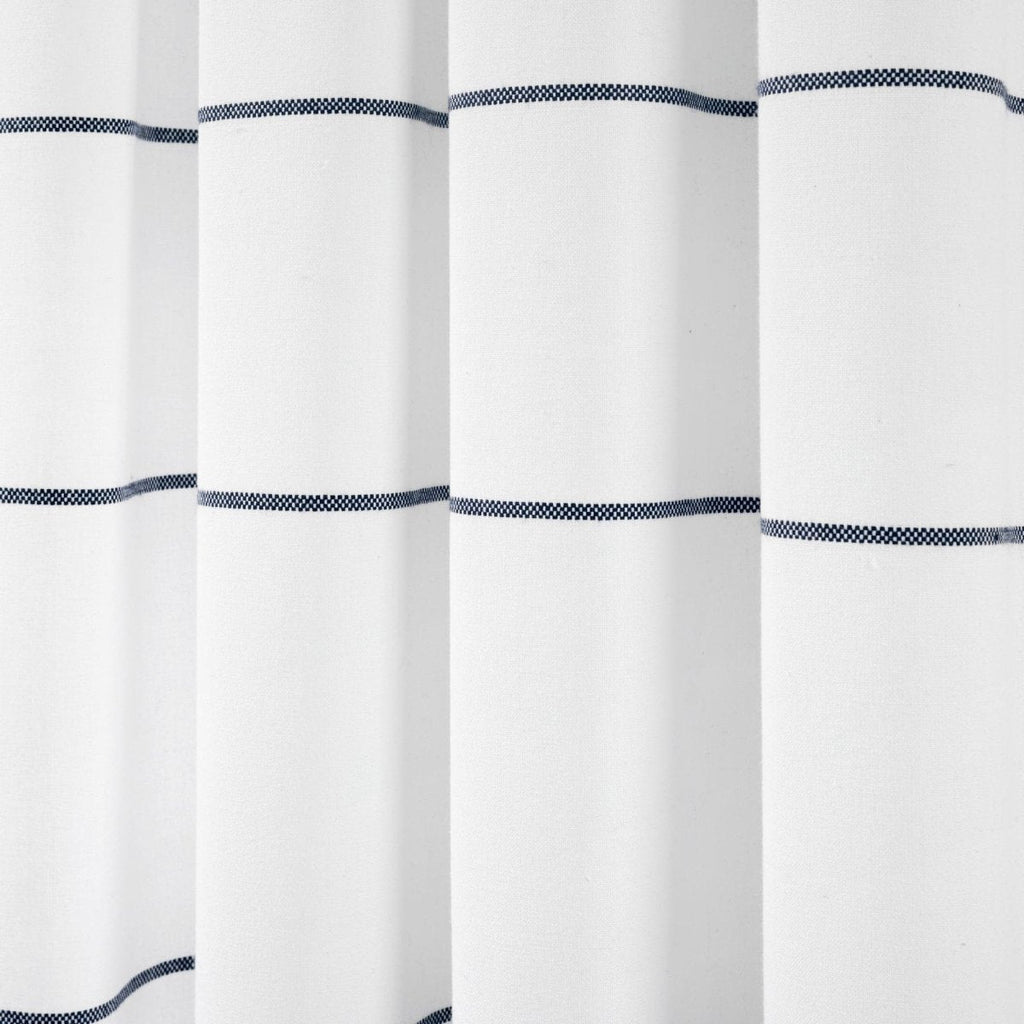 Farmhouse Boho Stripe Woven Tassel Yarn Dyed Recycled Cotton Blend Window Curtain Panel Set