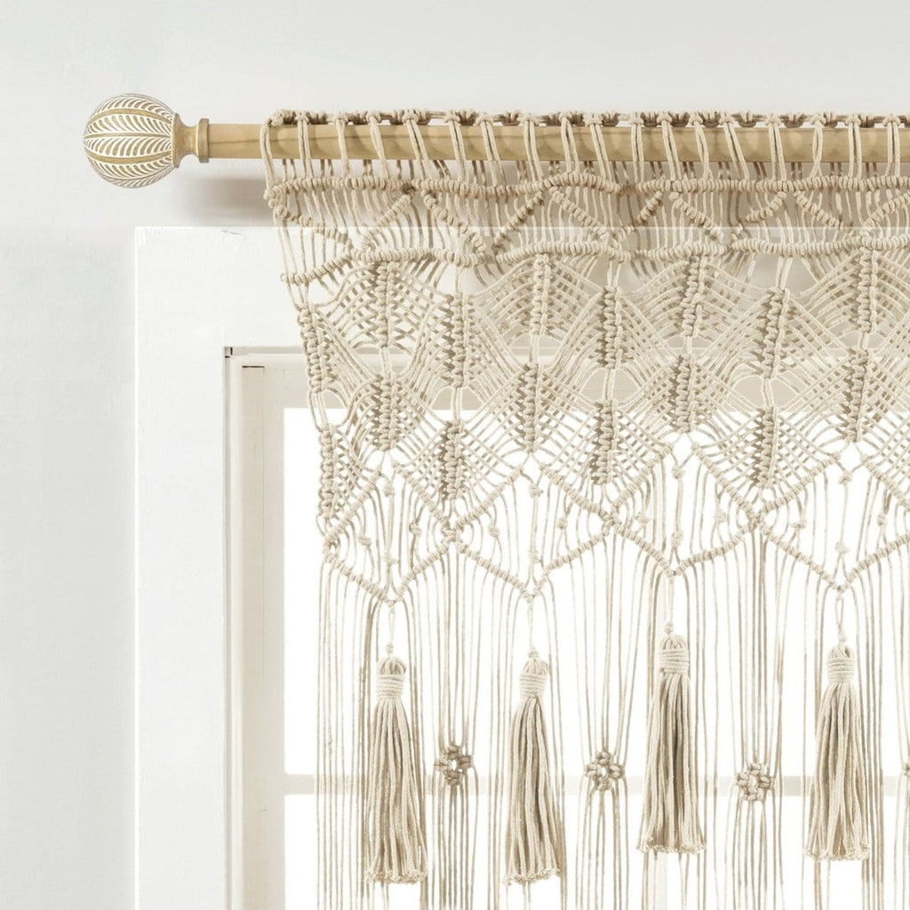 Boho Macrame Tassel Cotton Valance