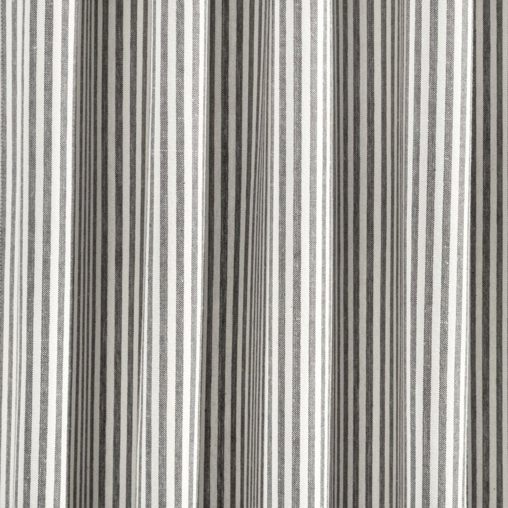 Farmhouse Vintage Stripe Recycled Cotton Blend Window Curtain Panel Set