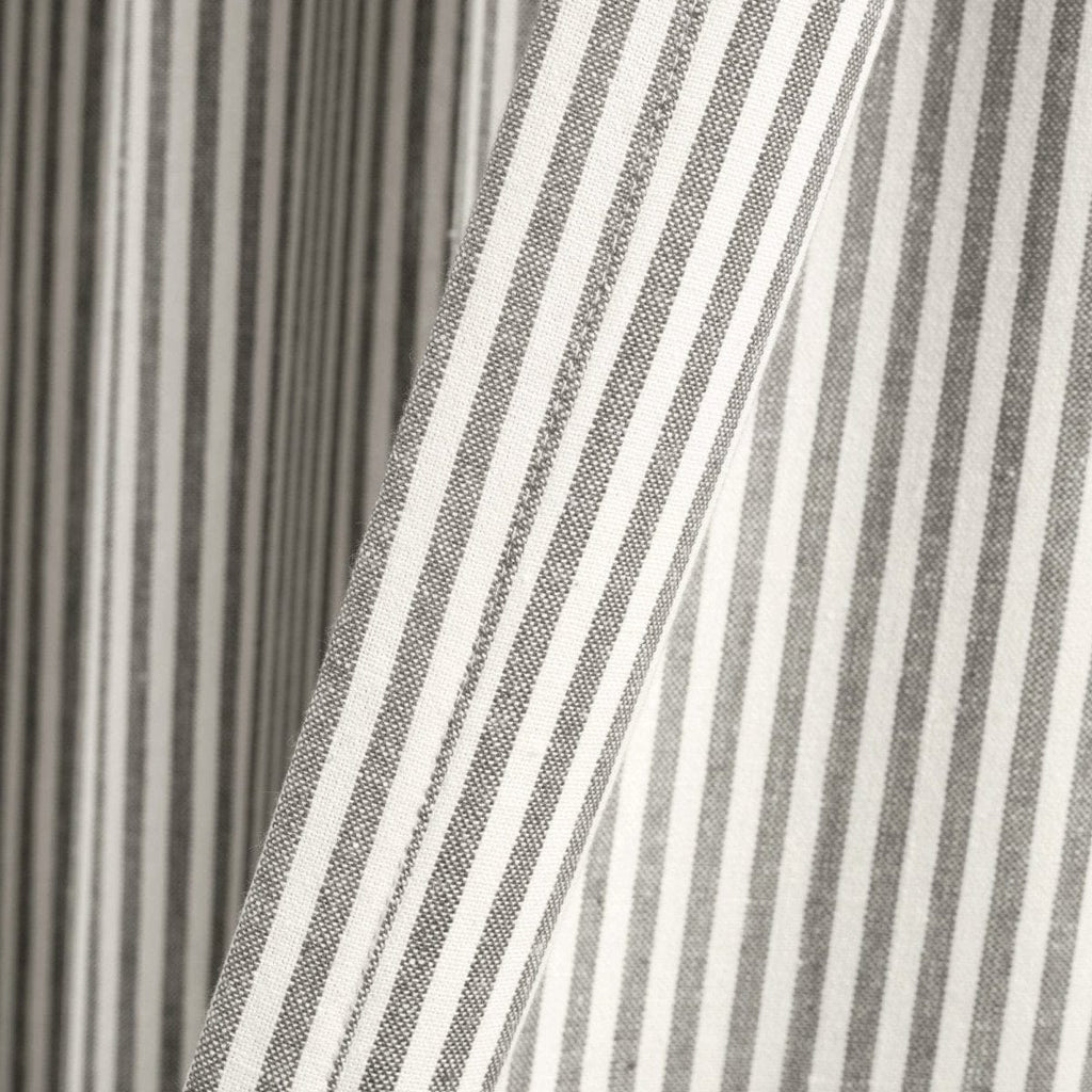 Farmhouse Vintage Stripe Recycled Cotton Blend Window Curtain Panel Set