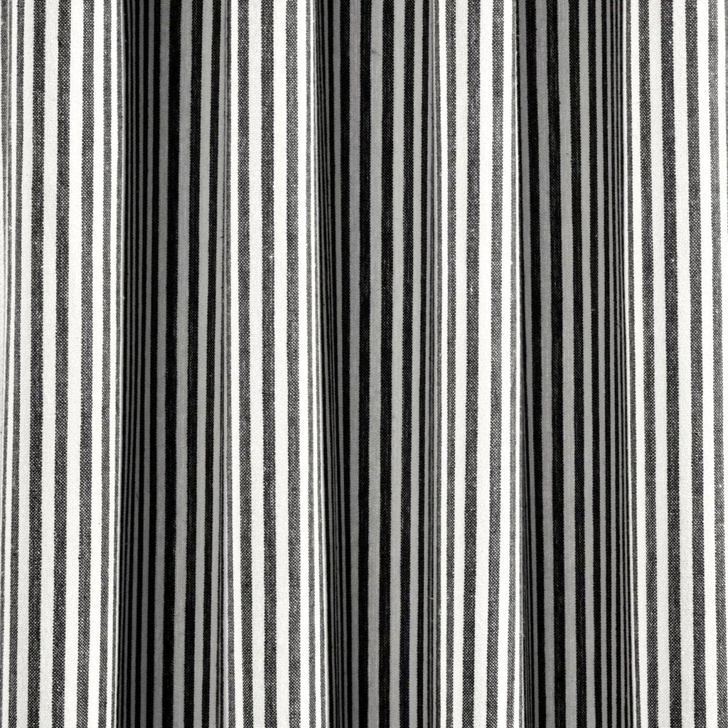 Farmhouse Vintage Stripe Recycled Cotton Blend Window Curtain Panel Set