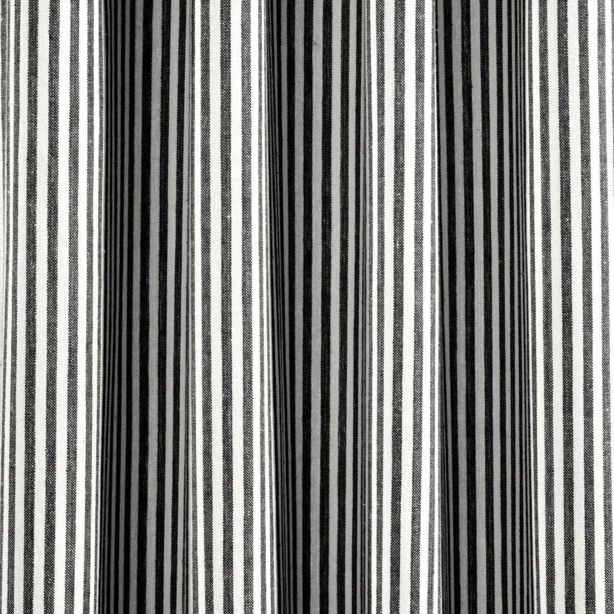 Farmhouse Vintage Stripe Recycled Cotton Blend Window Curtain Panel Set