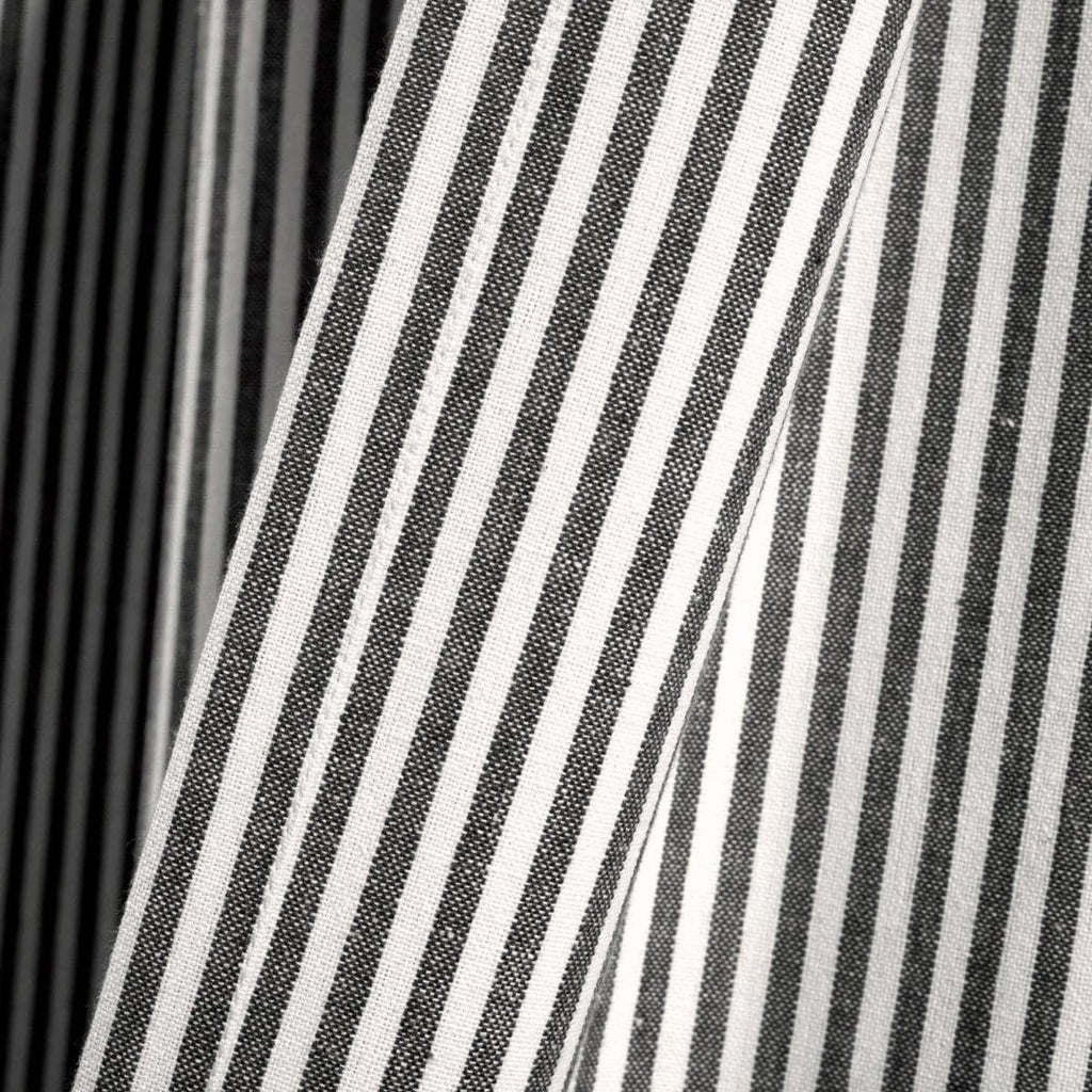 Farmhouse Vintage Stripe Recycled Cotton Blend Window Curtain Panel Set