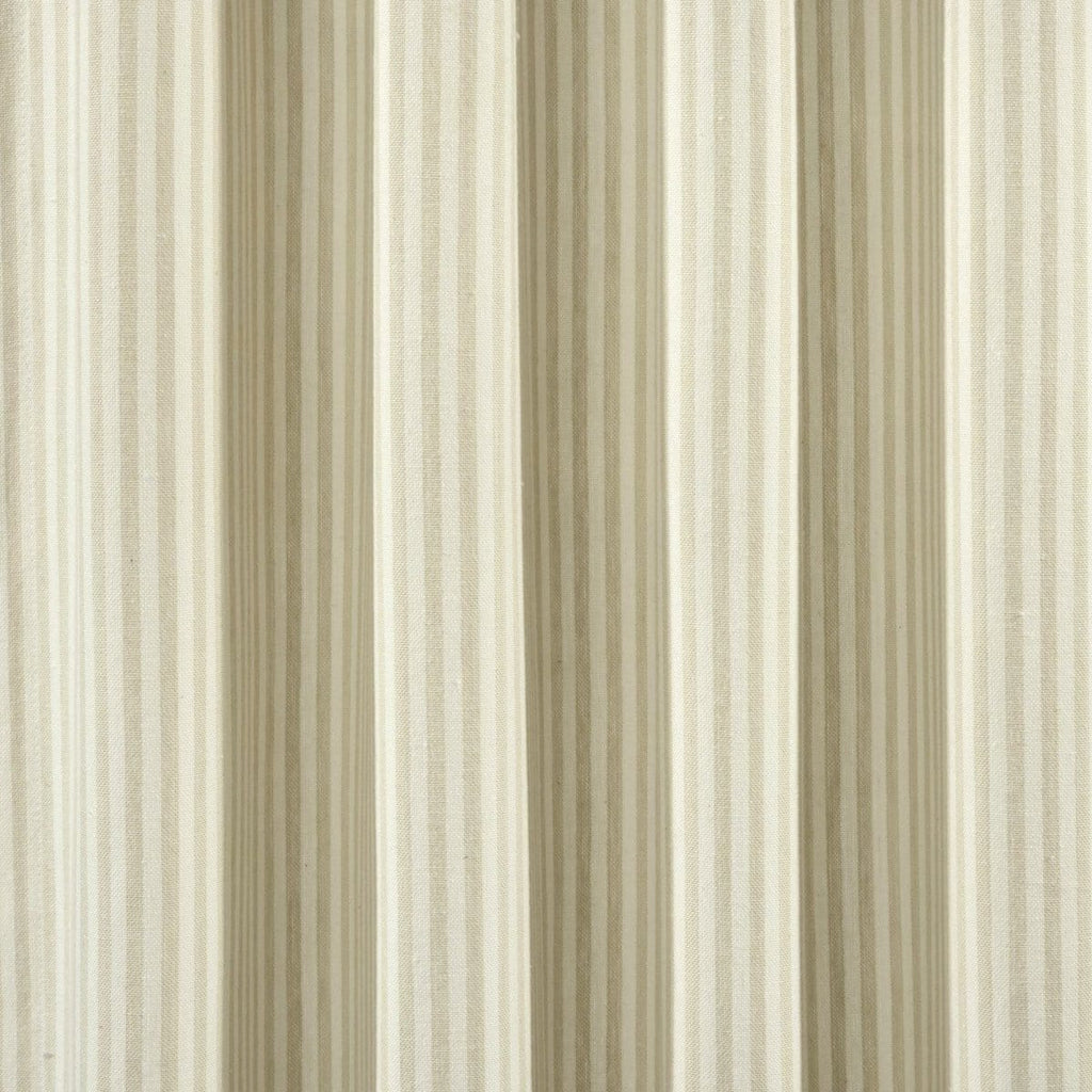 Farmhouse Vintage Stripe Recycled Cotton Blend Window Curtain Panel Set