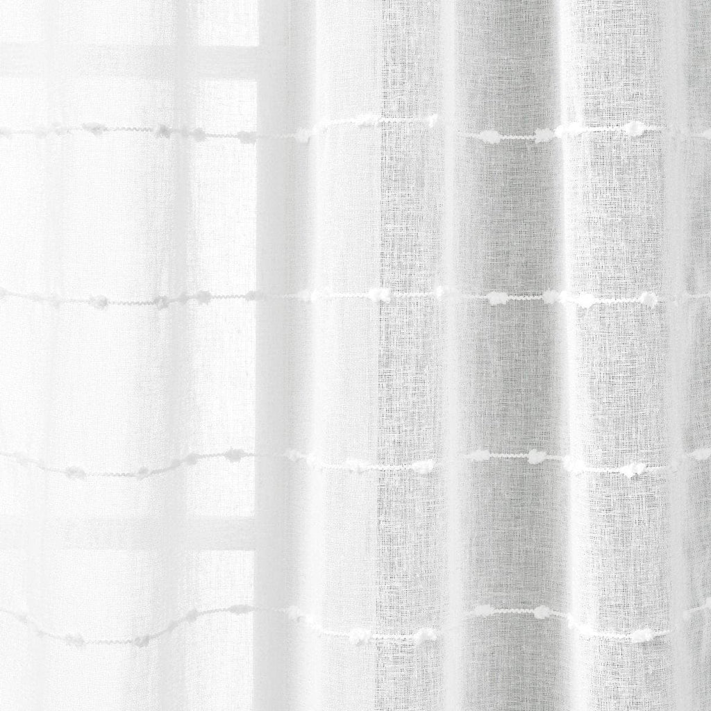 Farmhouse Textured Grommet Sheer Indoor/Outdoor Window Curtain