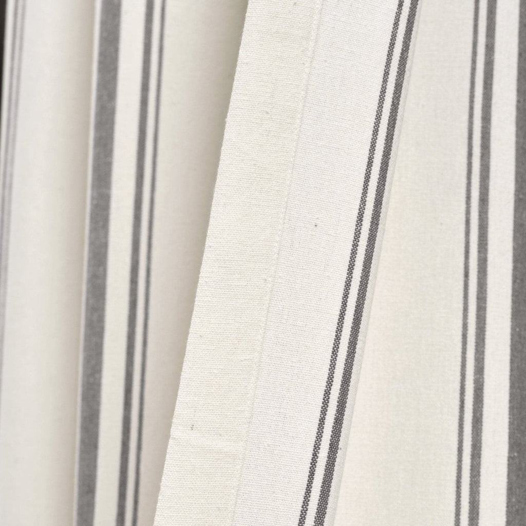 Farmhouse Stripe Yarn Dyed Recycled Cotton Blend Window Curtain Panel Set