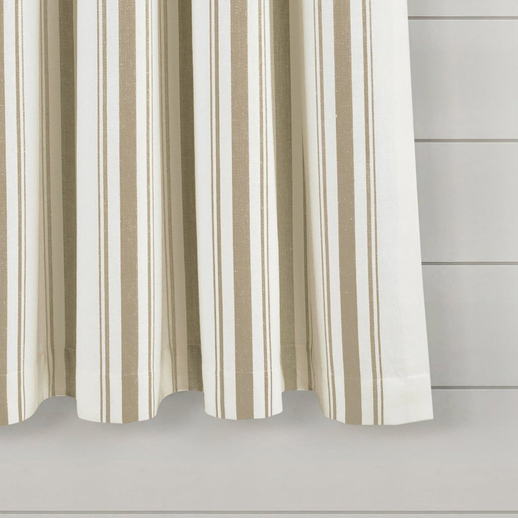 Farmhouse Stripe Yarn Dyed Recycled Cotton Blend Window Curtain Panel Set
