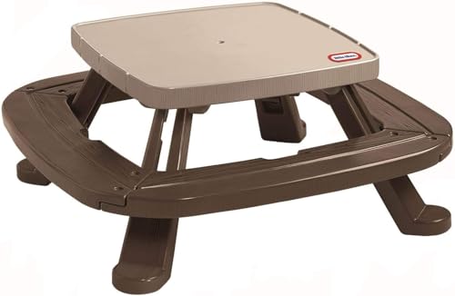 Brown Picnic Table with Market Umbrella F657