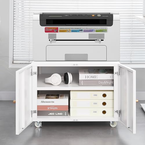 Black Metal Printer Cabinet with Storage X2976