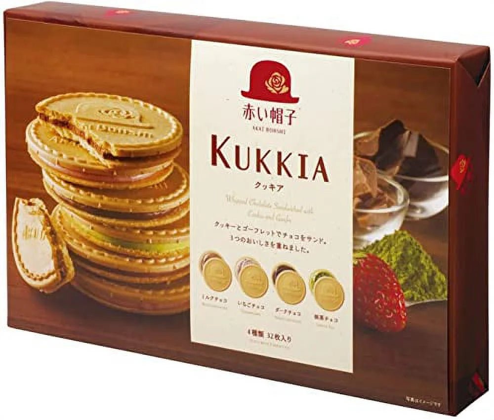 32 Pieces 4 Flavors Chocolate Strawberry Dark Chocolate Matcha Green Tea Cookies R368
