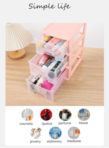 White Plastic 3 Drawer Desktop Organizer Z36015