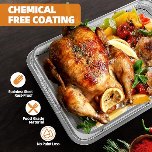 2 Set Non-stick Stainless Steel Air Fryer Basket and Tray with 60 PCS Parchment Papers C691040