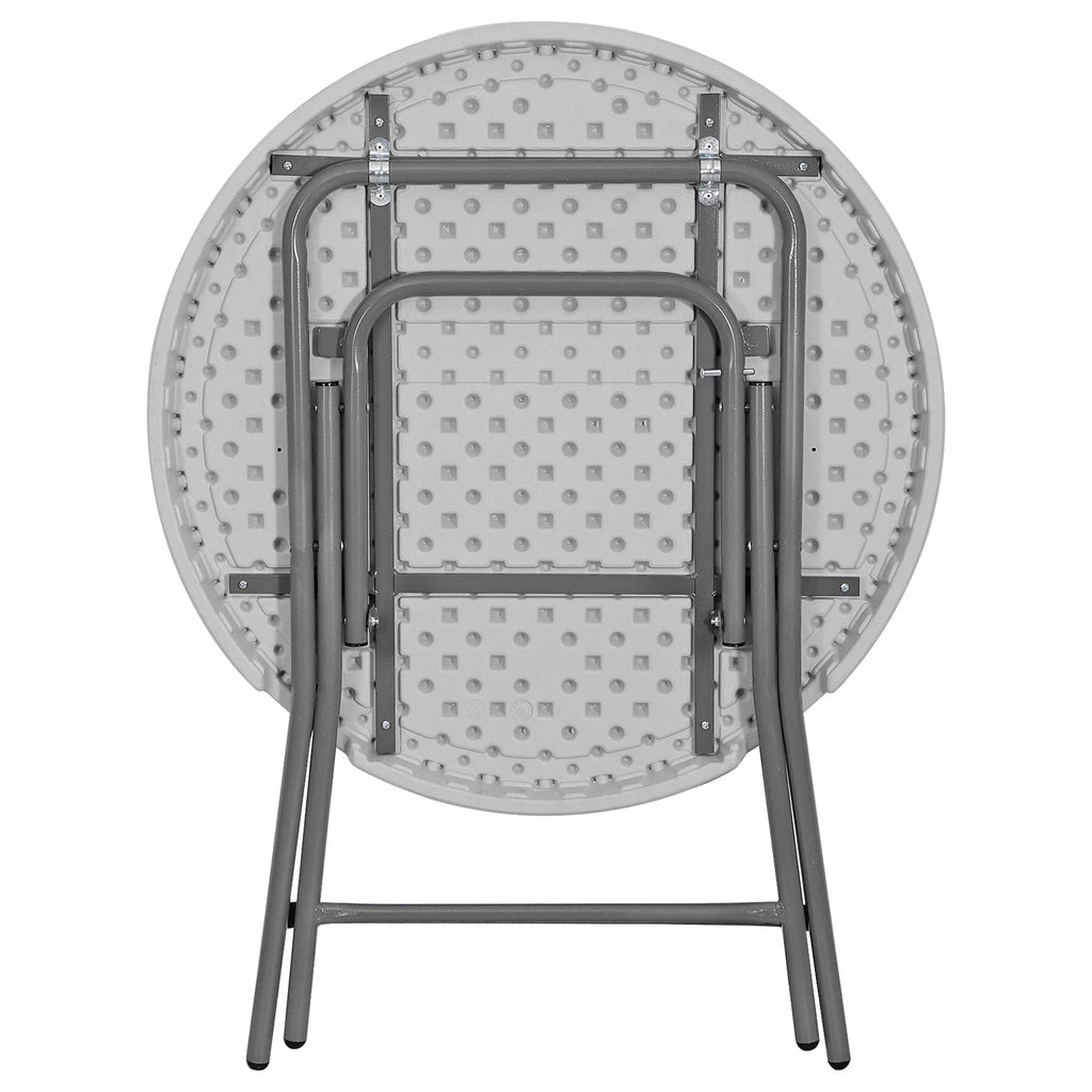White 32" Round Plastic Dining Table Q774252