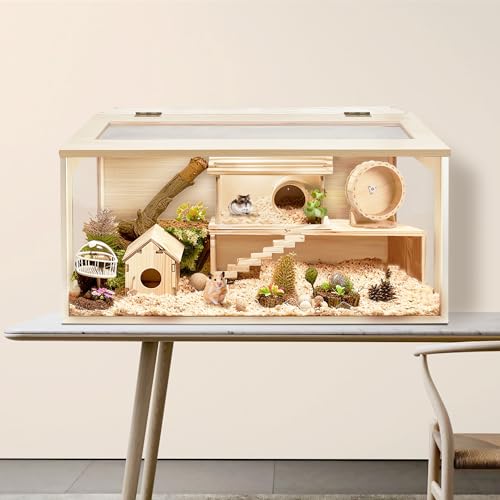 Extra Large Wooden Hamster Cage with Acrylic Sheets (32 x 16 x 16 Inch) E914
