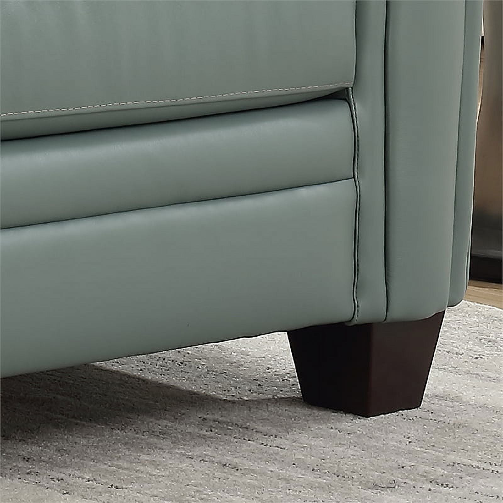 2 Piece Tufted Leather Accent Chair Set In Spa Blue V12599