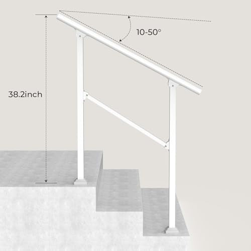 Black Heavy Duty Metal Handrail for Steps (1-3 Steps) F154