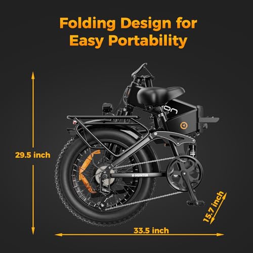 1400W Peak Motor 30MPH Max Speed 624WH Removable Battery Full Suspension 20'' Fat Tire Foldable Ebike X5964