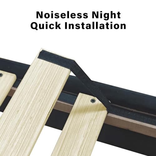 Black Upholstered Platform Bed Frame with LED Light T688