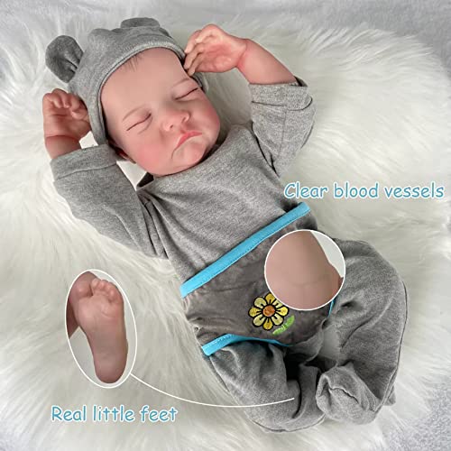 18 Inch Gray Realistic Reborn Baby Doll Y445
