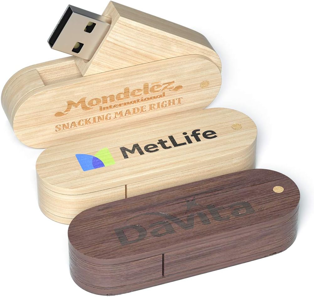 Custom Swivel Wooden USB 2.0 Flash Drive 128MB 50 Pack Y917619