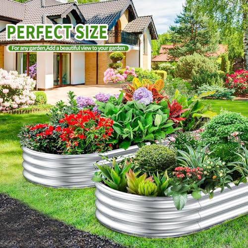 Galvanized Metal Raised Garden Bed 2Pck U979