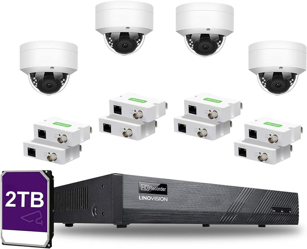 8CH 4K IP Security Camera System with 4 POE IP Dome Cameras Q284327