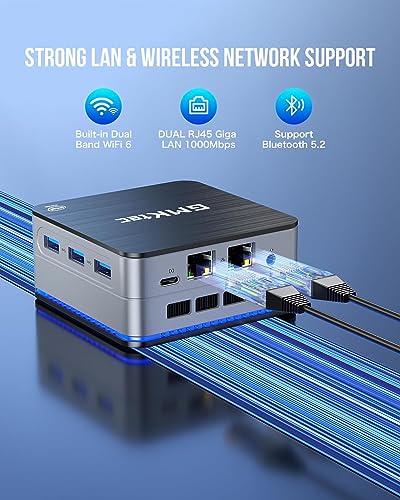 Mini PC Intel N100 Windows 11 Pro 12GB DDR5 256GB SSD Dual LAN WiFi6 BT5.2 B1732