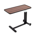 Walnut Adjustable Overbed Bedside Table with Wheels N610