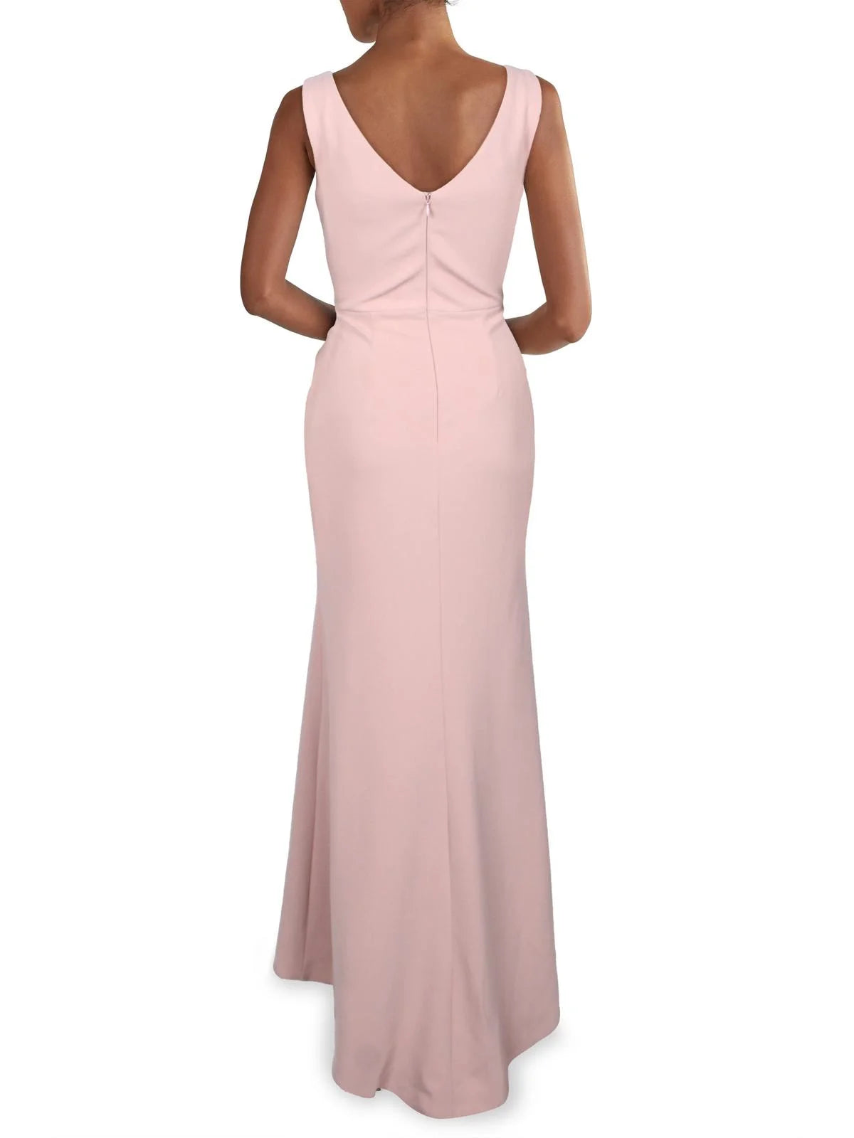 Womens Petites Crepe Ruffled Evening Dress R90188