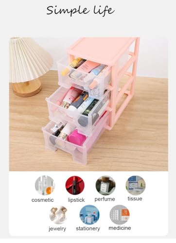 White Plastic 3 Drawer Desktop Organizer Z36015