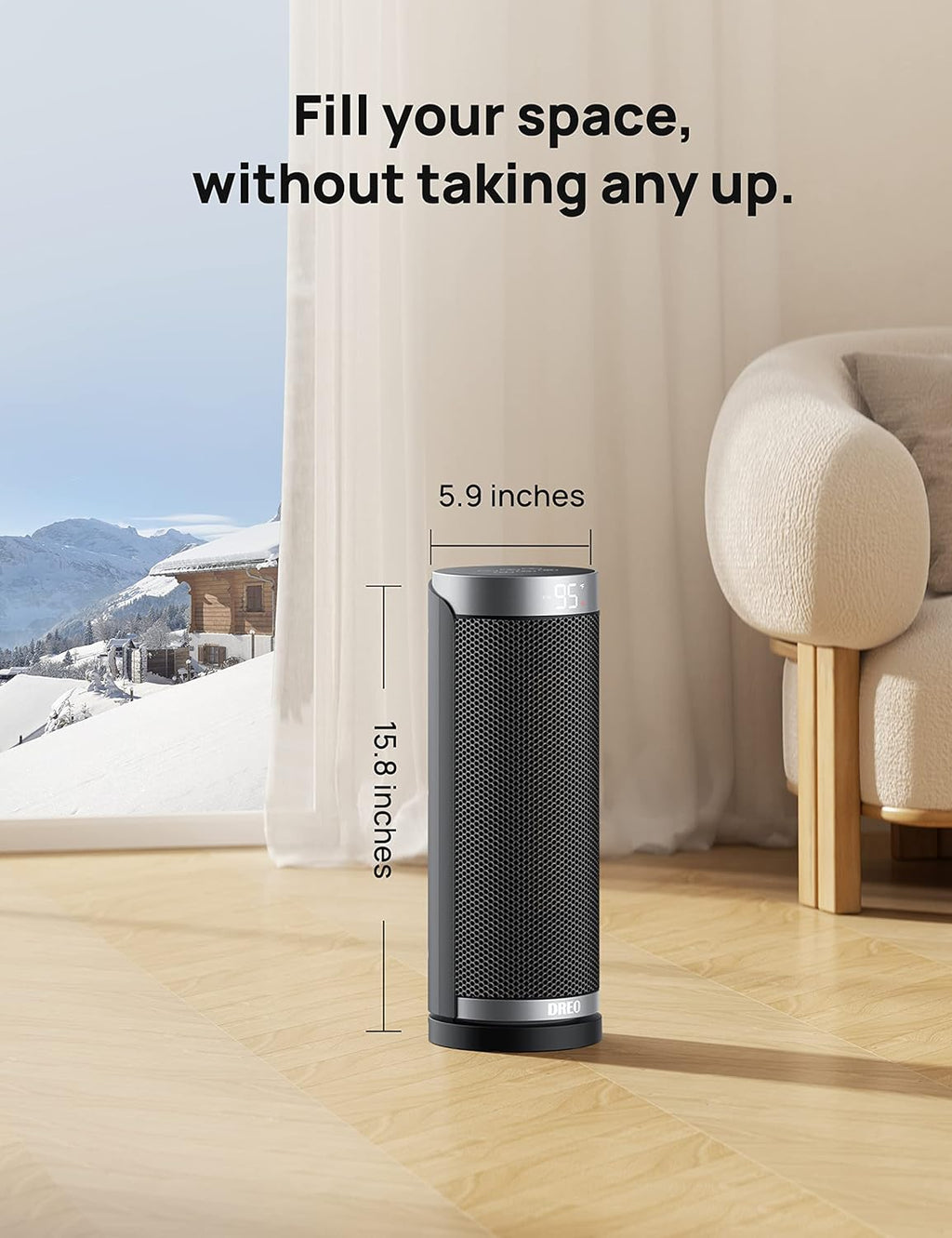 16 inch 1500W Oscillating Electric Space Heater with Remote K16839