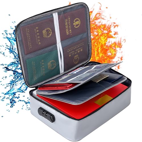 Black Fireproof Waterproof Document Bag with Lock X962