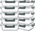 10 Packs 30 oz Glass Meal Prep Containers with Lids S388